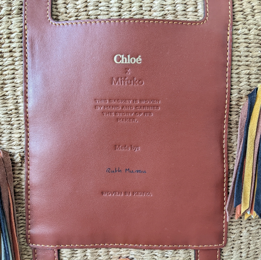 Chloe Tassel Raffia Bag - Picture 7 of 16